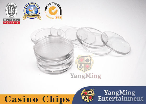 Quality Poker Table Customized Fully Transparent 40mm Round  Chip Coin Spacers factory