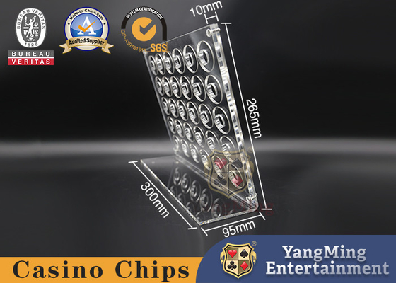 SGS Acrylic 30 Pieces Transparent Poker Chip  Stand