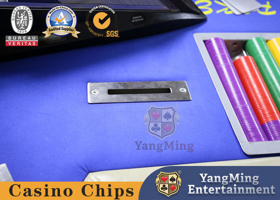 Qualità Scanalatura di moneta d'argento nera della scatola di punta della scatola dei contanti del metallo di Jack Baccarat Table Customized Gold fabbrica