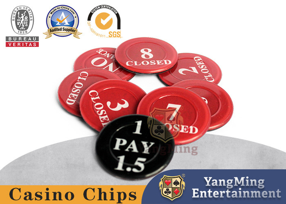 40mm Diameter Round Red &Black Double-Sided Printing Cow Size Poker Gambling Table Insurance Coin