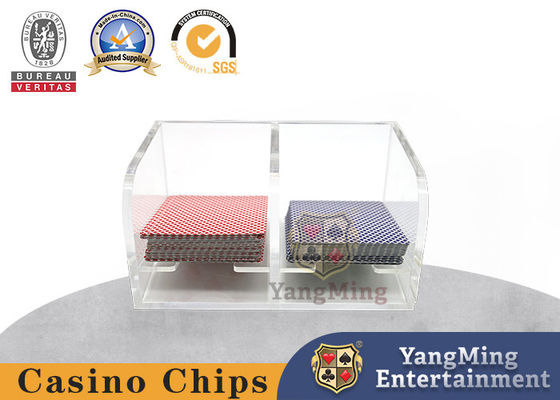 Kwaliteit Niu Niu Game Discard Holder Volledig transparant Acryl 2 Pair Poker Table Game Verkoopdoos fabriek