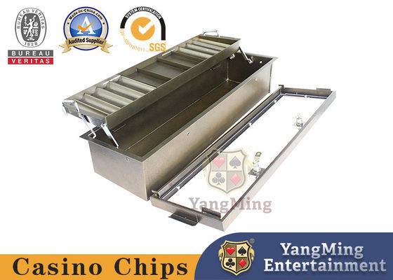 Qualità Mazza rettangolare materiale Chip Tray With Lock del metallo del black jack di file del baccarat 12 fabbrica