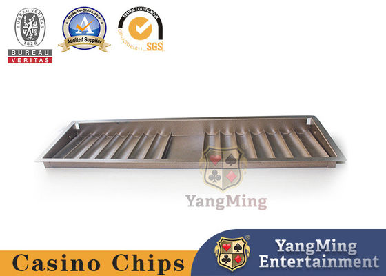 Quality Casino Baccarat Texas Metal Chip Tray Single-Layer Gold Lockable Chip Box factory