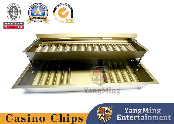 Quality Baccarat Niu Niu Customized 14 Grid Round Code Double Layer Locking Chip Tray factory