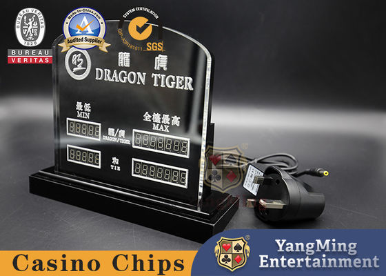 Quality Engraved Fonts Niu Niu Dragon Tiger Poker Chip Display Case LED factory
