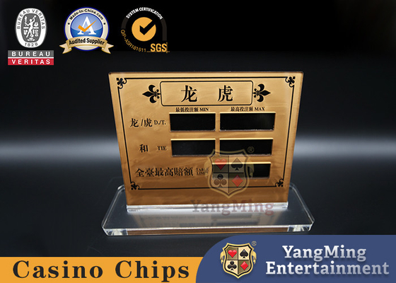 Translucent Acrylic Gold Baccarat Poker Game Table Table Betting Display Card